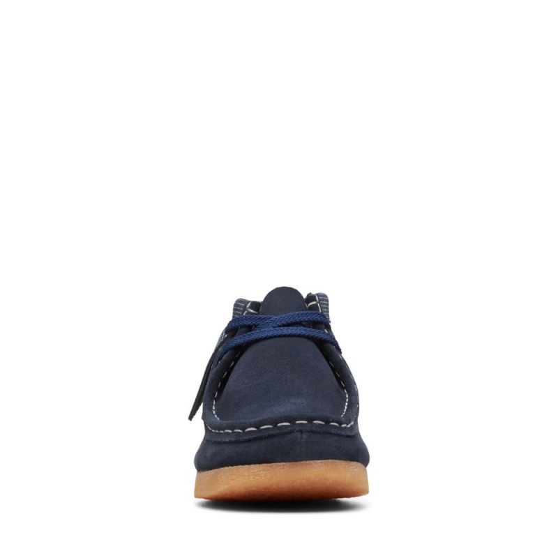 Dívčí Boty do Školy Clarks Wallabee Boot Older Tmavě Blankyt | CZ-038529