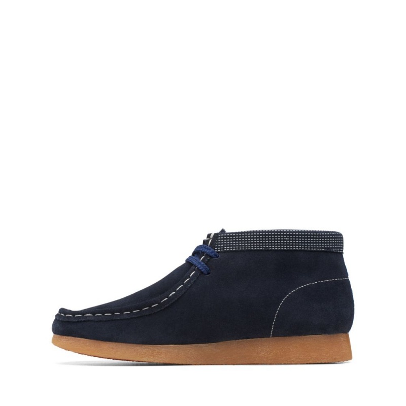 Dívčí Boty do Školy Clarks Wallabee Boot Older Tmavě Blankyt | CZ-038529