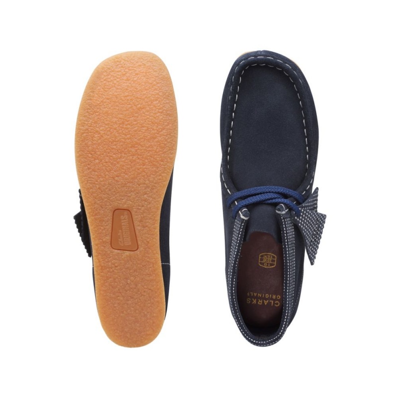 Dívčí Boty do Školy Clarks Wallabee Boot Older Tmavě Blankyt | CZ-038529