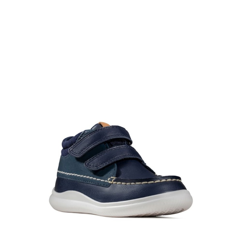 Dívčí Kotníkové Boty Clarks Crest Tuktu Toddler Tmavě Blankyt | CZ-129567