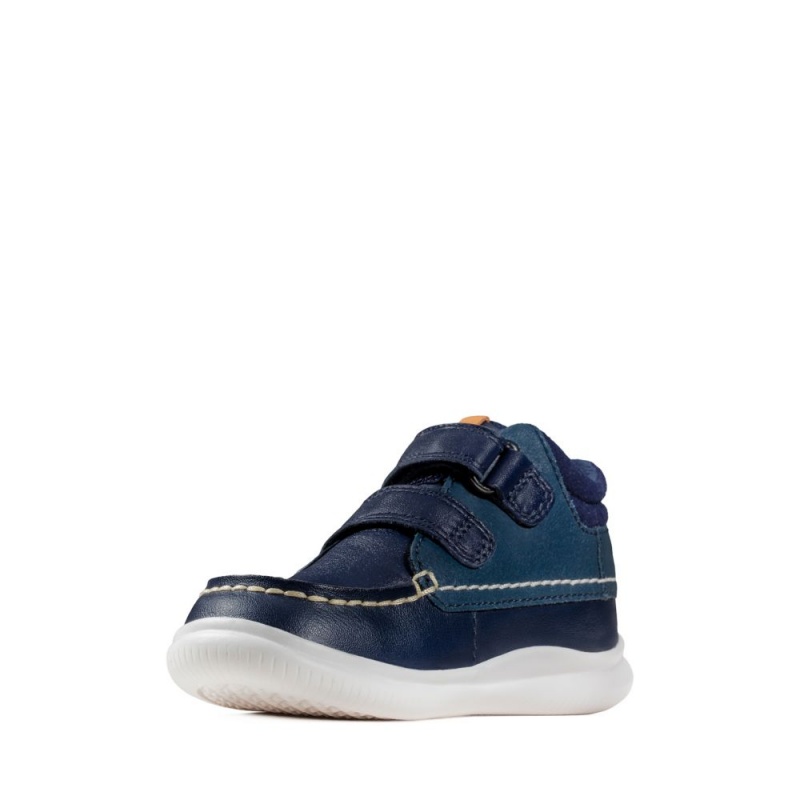 Dívčí Kotníkové Boty Clarks Crest Tuktu Toddler Tmavě Blankyt | CZ-129567