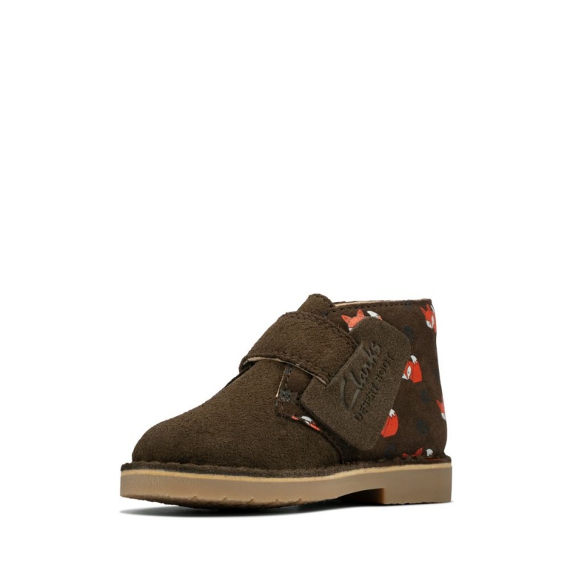 Dívčí Kotníkové Boty Clarks Desert Boot 2 Toddler Hnědožlutý | CZ-351049