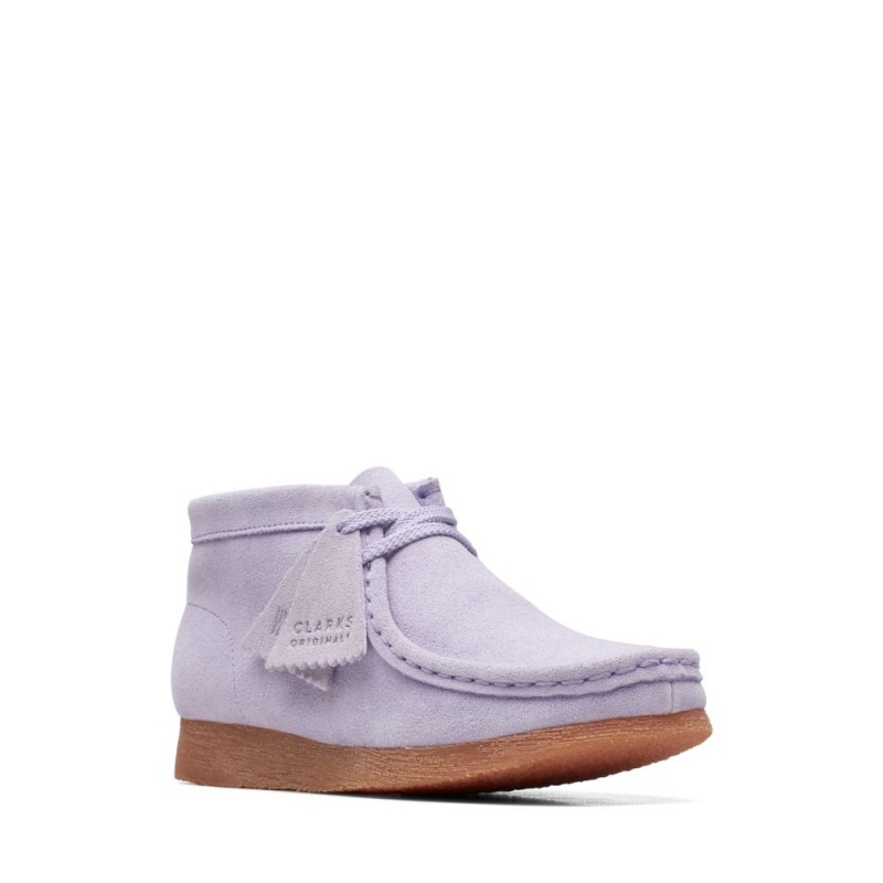 Dívčí Kotníkové Boty Clarks Wallabee Boot Older Fialové | CZ-352104