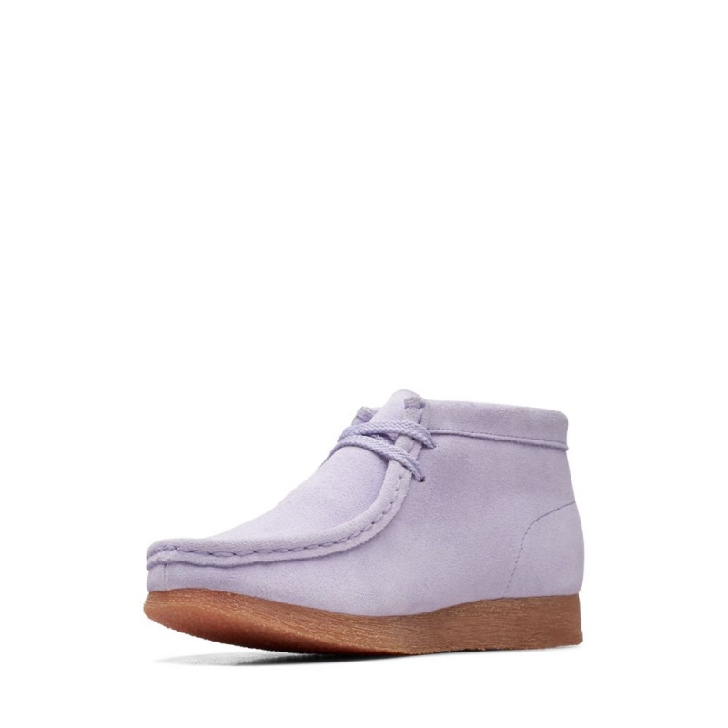 Dívčí Kotníkové Boty Clarks Wallabee Boot Older Fialové | CZ-352104