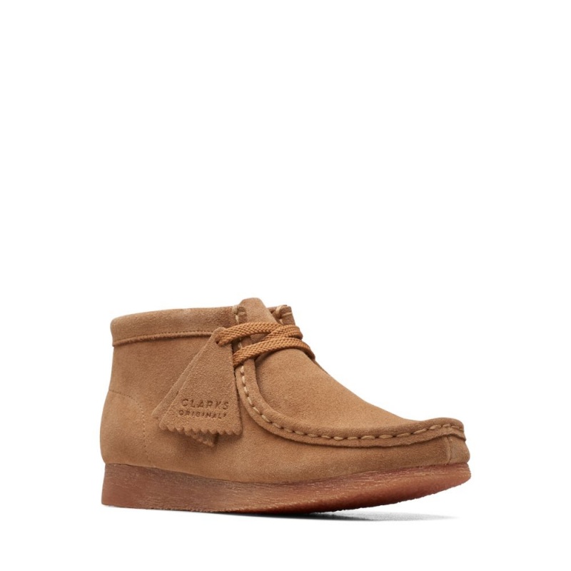 Dívčí Kotníkové Boty Clarks Wallabee Boot Older Hnědé | CZ-697583