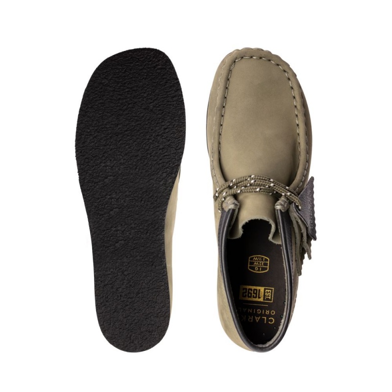 Dívčí Kotníkové Boty Clarks Wallabee Goal Older Olivy Zelené | CZ-968754