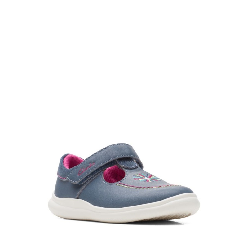 Dívčí Obuv Clarks Crest Prom Toddler Tmavě Blankyt | CZ-140396