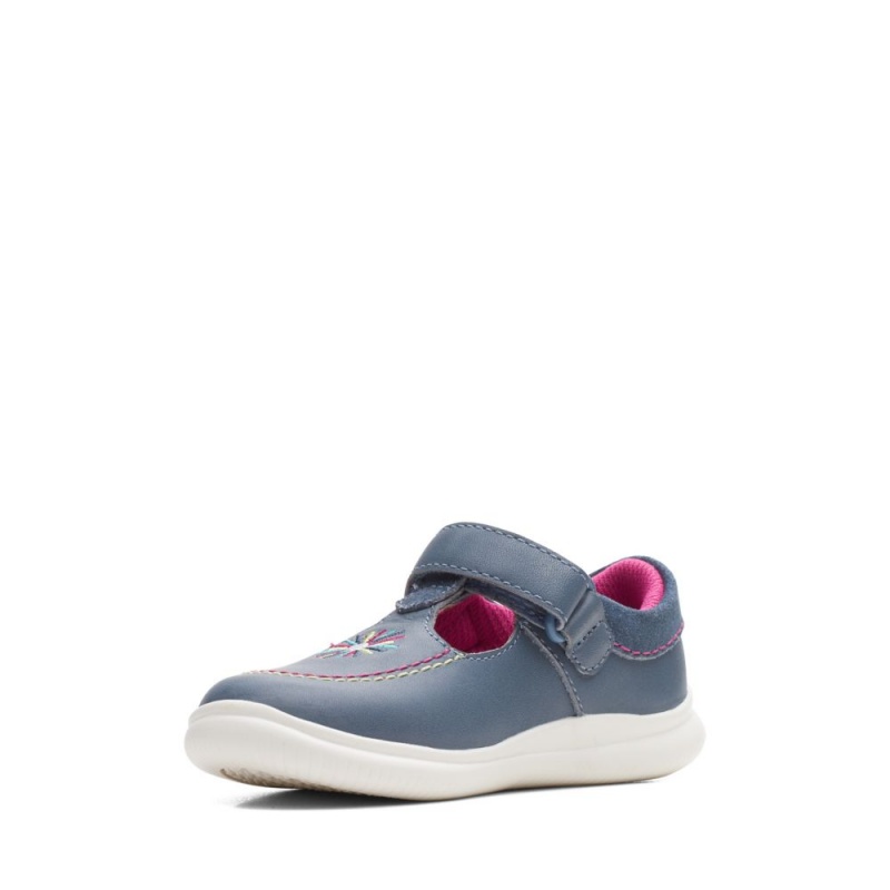 Dívčí Obuv Clarks Crest Prom Toddler Tmavě Blankyt | CZ-140396