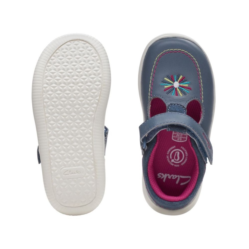 Dívčí Obuv Clarks Crest Prom Toddler Tmavě Blankyt | CZ-140396