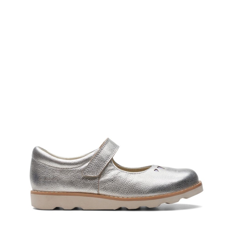 Dívčí Obuv Clarks Crown Jane Metal | CZ-065137