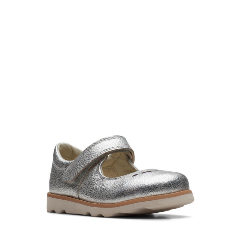 Dívčí Obuv Clarks Crown Jane Toddler Metal | CZ-124653