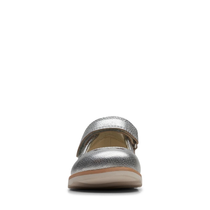 Dívčí Obuv Clarks Crown Jane Toddler Metal | CZ-124653