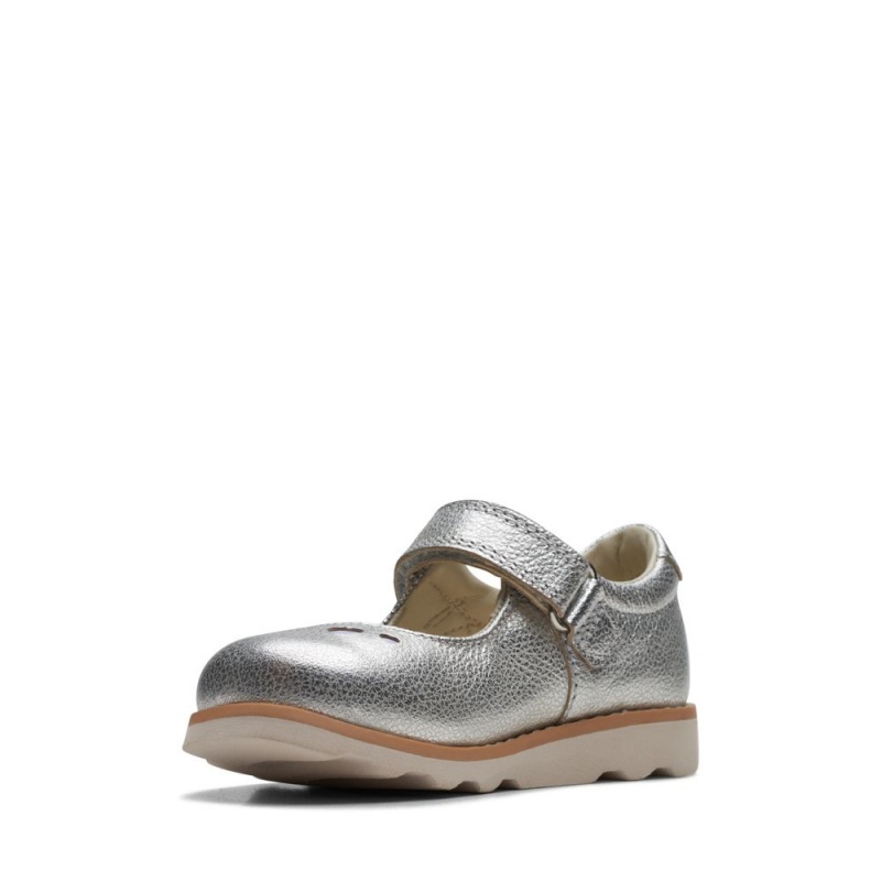 Dívčí Obuv Clarks Crown Jane Toddler Metal | CZ-124653