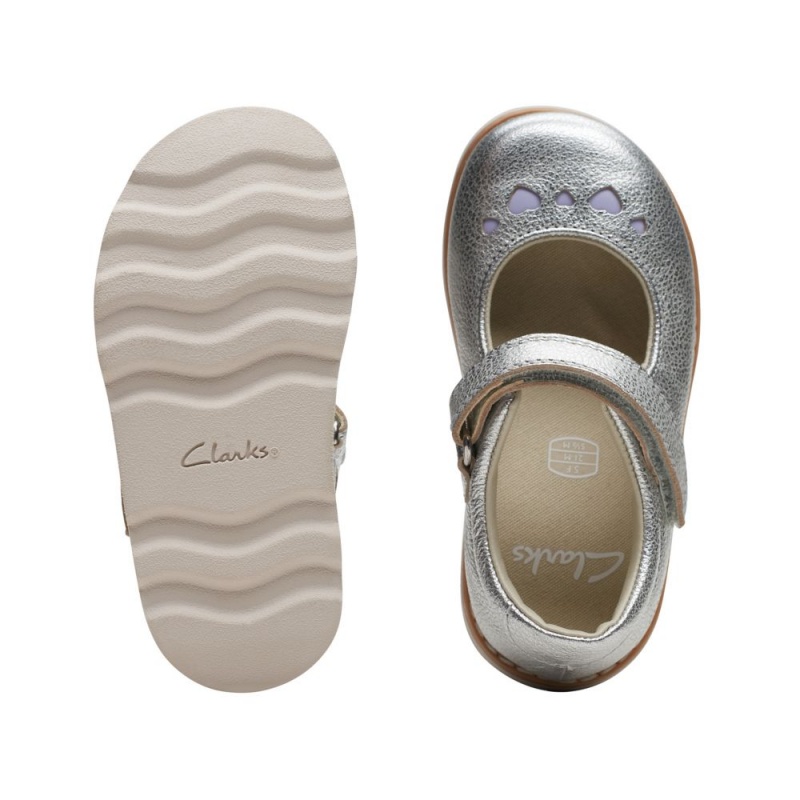 Dívčí Obuv Clarks Crown Jane Toddler Metal | CZ-124653