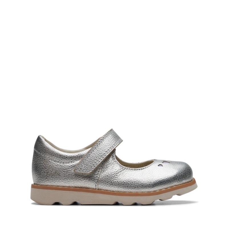 Dívčí Obuv Clarks Crown Jane Toddler Metal | CZ-124653