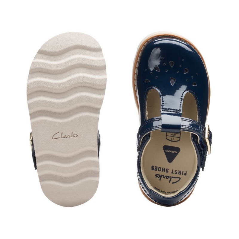 Dívčí Obuv Clarks Crown Print Toddler Tmavě Blankyt | CZ-879563