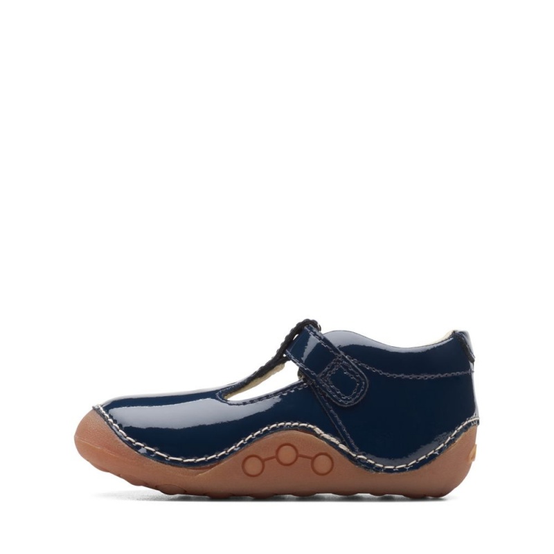 Dívčí Obuv Clarks Tiny Beat Toddler Tmavě Blankyt | CZ-514023