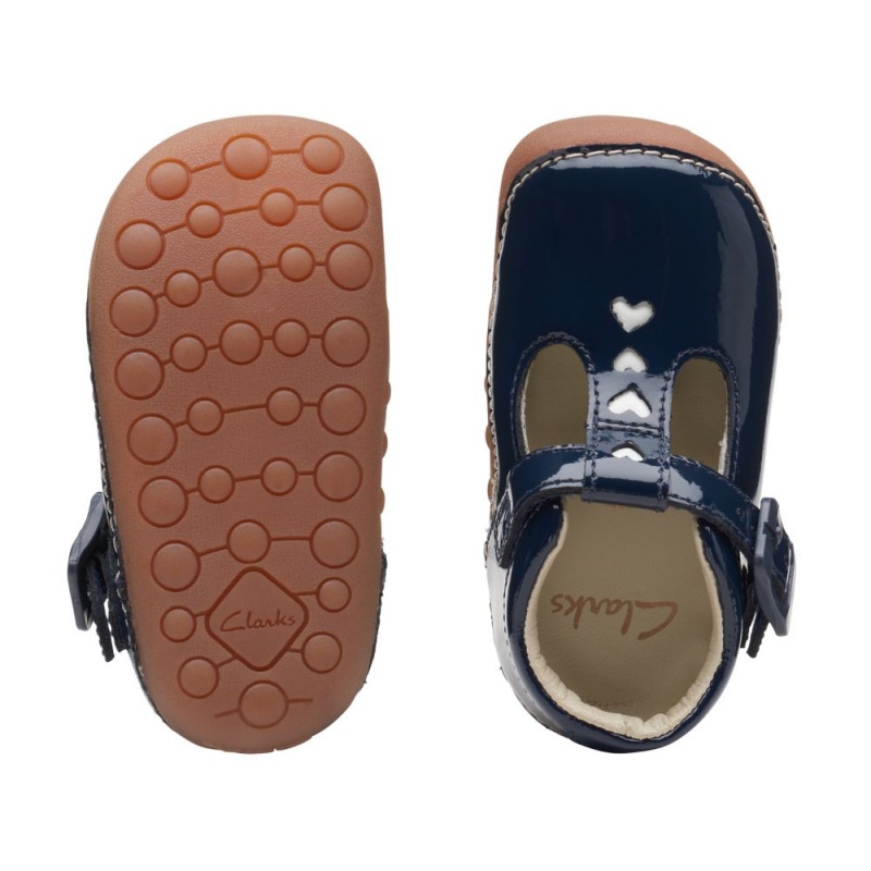 Dívčí Obuv Clarks Tiny Beat Toddler Tmavě Blankyt | CZ-514023