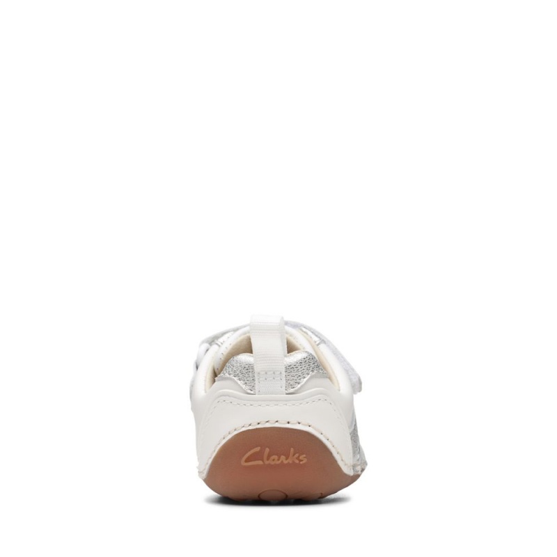 Dívčí Obuv Clarks Tiny Sky Toddler Bílé Metal | CZ-834729