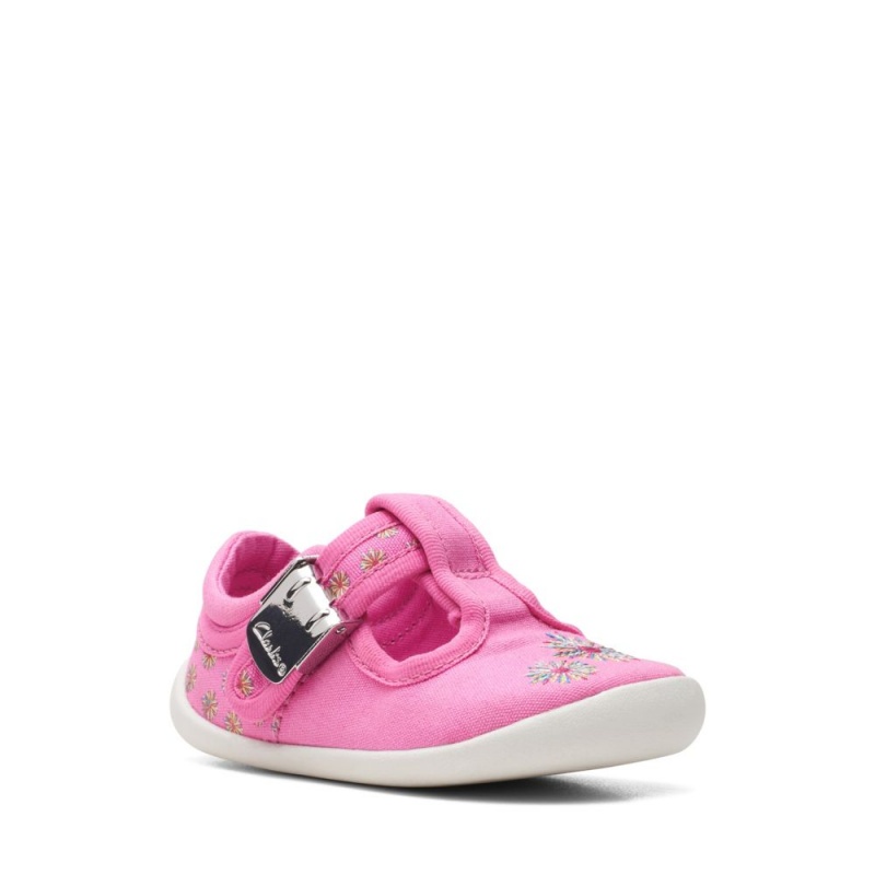 Dívčí Plátěné Boty Clarks Roamer Sun Toddler Růžové | CZ-761809