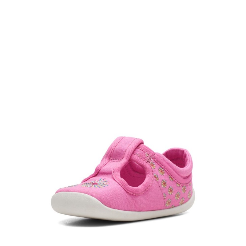 Dívčí Plátěné Boty Clarks Roamer Sun Toddler Růžové | CZ-761809