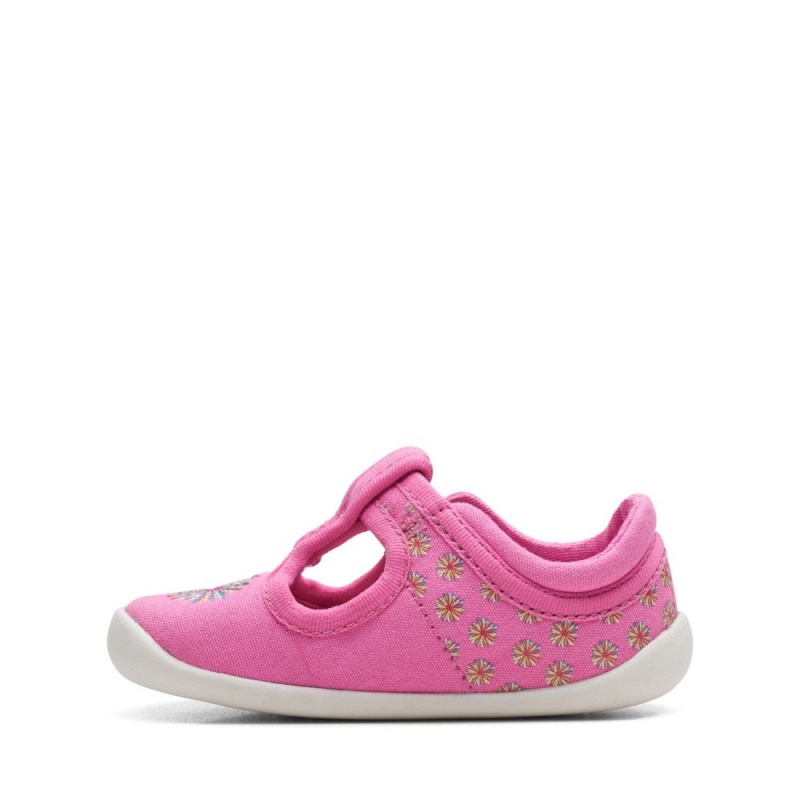 Dívčí Plátěné Boty Clarks Roamer Sun Toddler Růžové | CZ-761809