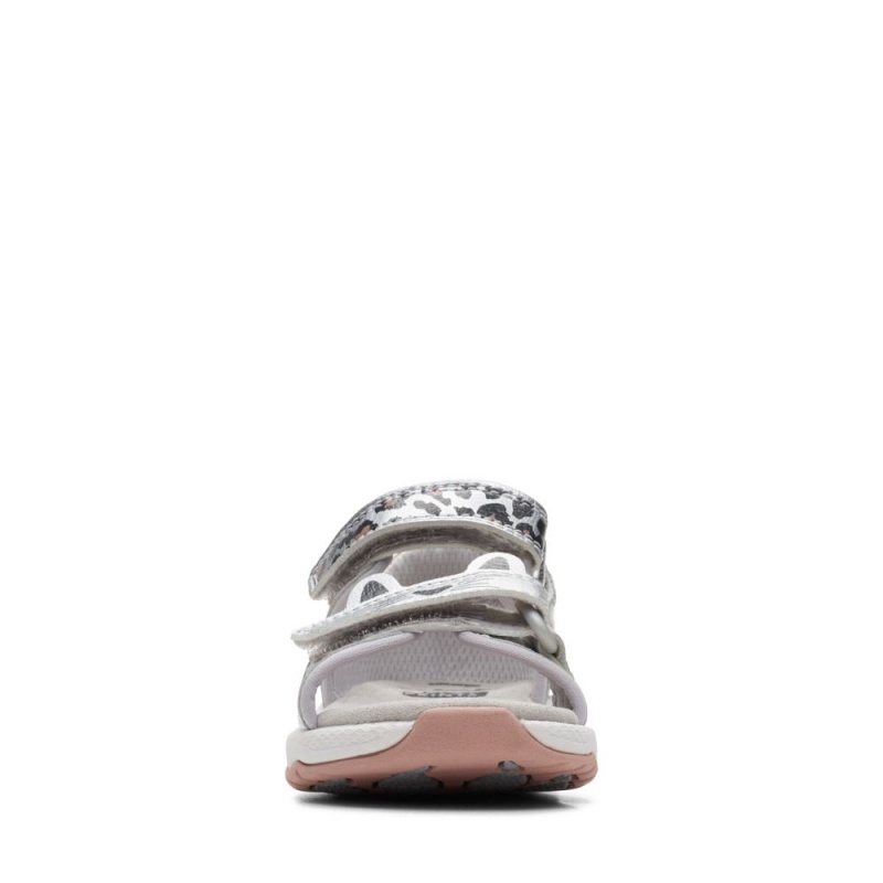 Dívčí Sandály Clarks Clowder Print Toddler Stříbrné | CZ-357182