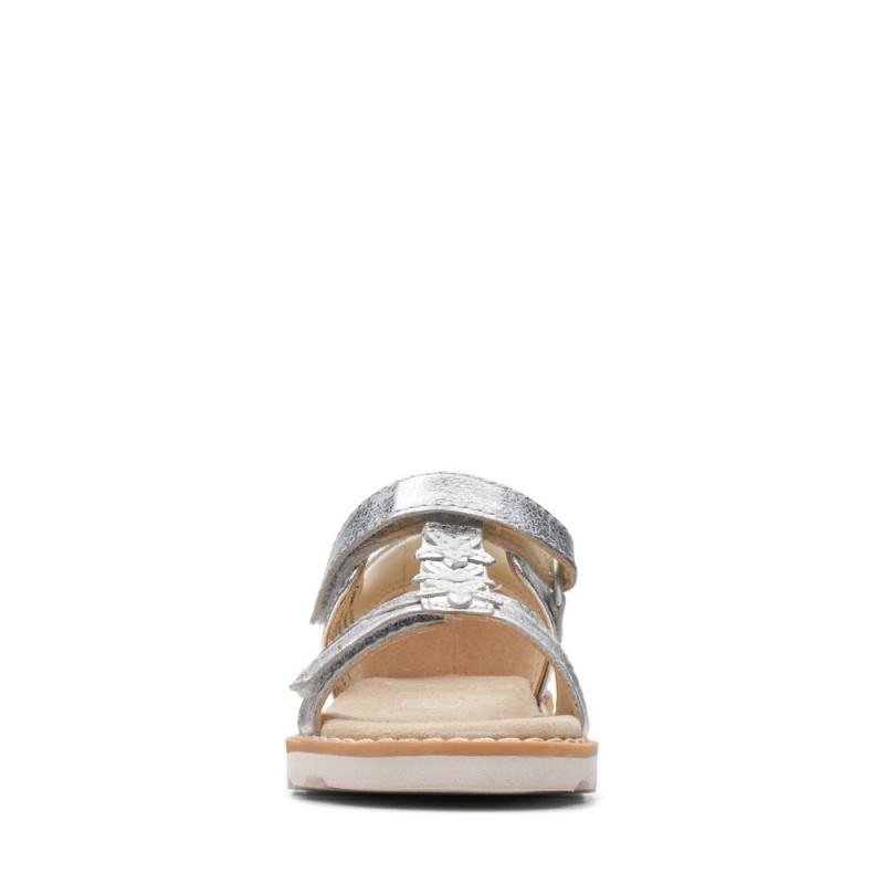 Dívčí Sandály Clarks Crown Flower Toddler Stříbrné | CZ-541690