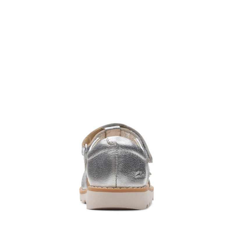 Dívčí Sandály Clarks Crown Flower Toddler Stříbrné | CZ-541690