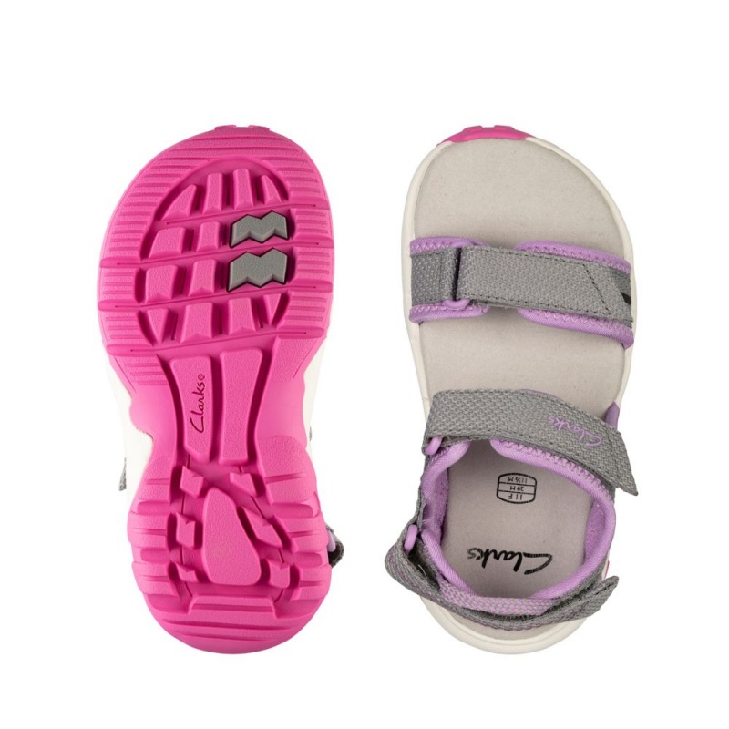 Dívčí Sandály Clarks Expo Sea Toddler Tmavě Šedé | CZ-692708