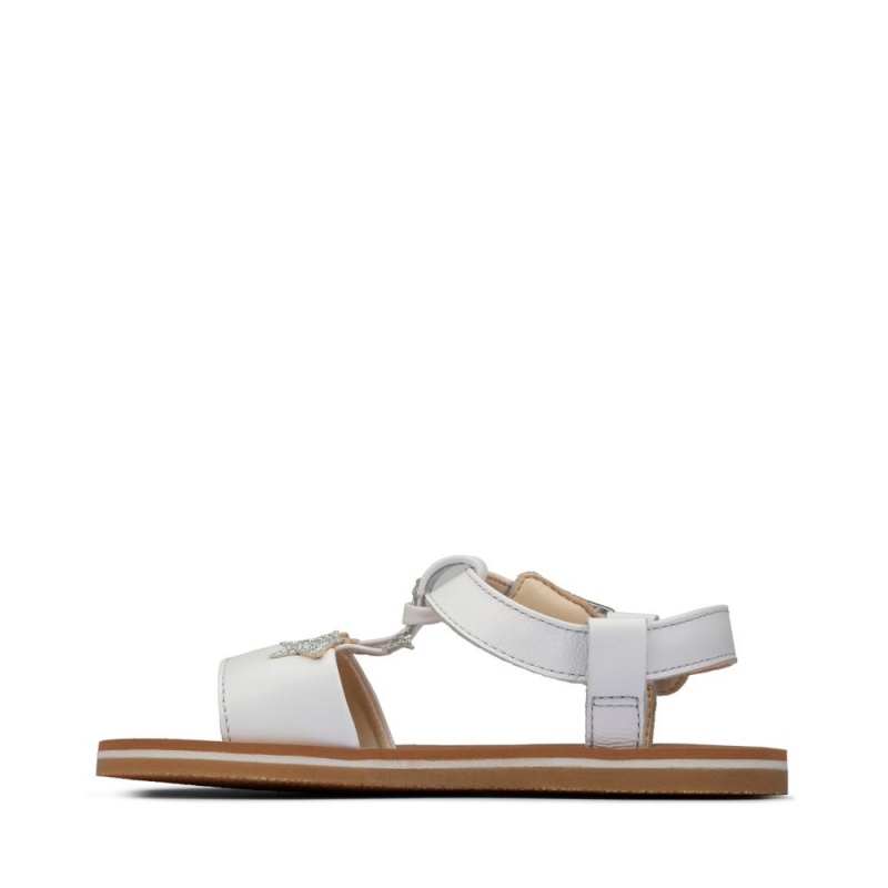 Dívčí Sandály Clarks Finch Summer Bílé | CZ-261583