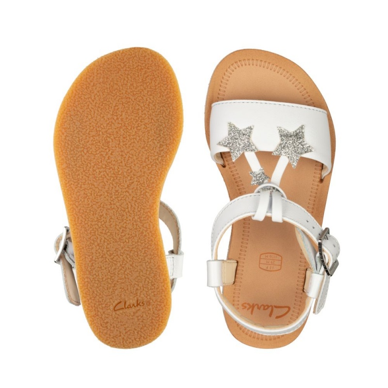 Dívčí Sandály Clarks Finch Summer Bílé | CZ-261583