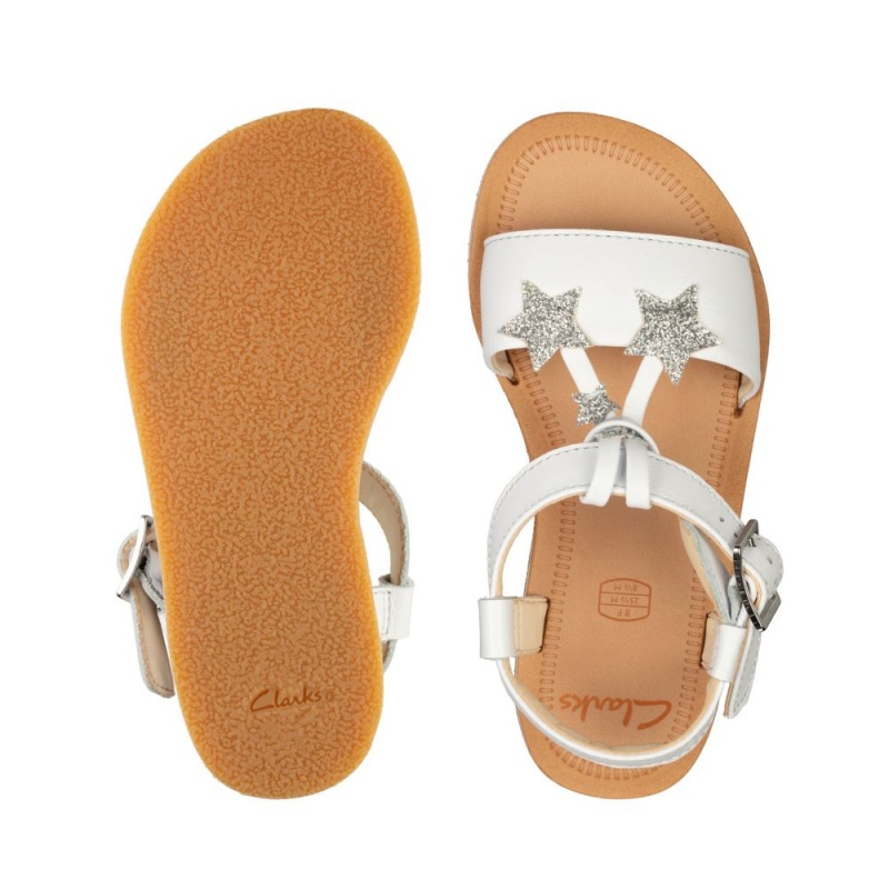 Dívčí Sandály Clarks Finch Summer Toddler Bílé | CZ-921453