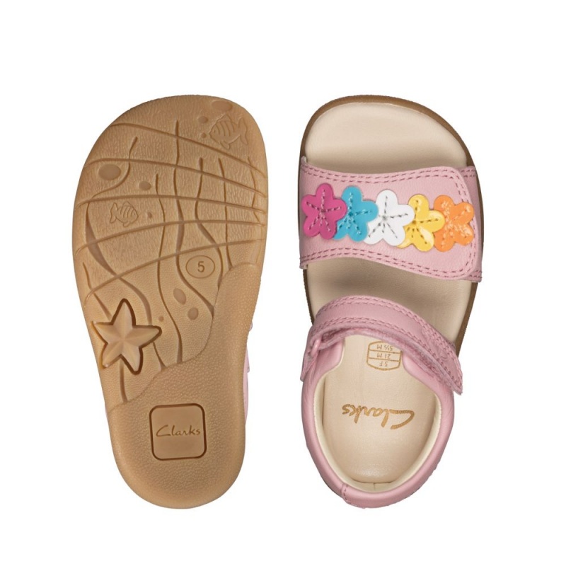 Dívčí Sandály Clarks Zora Finch Toddler Růžové | CZ-284936