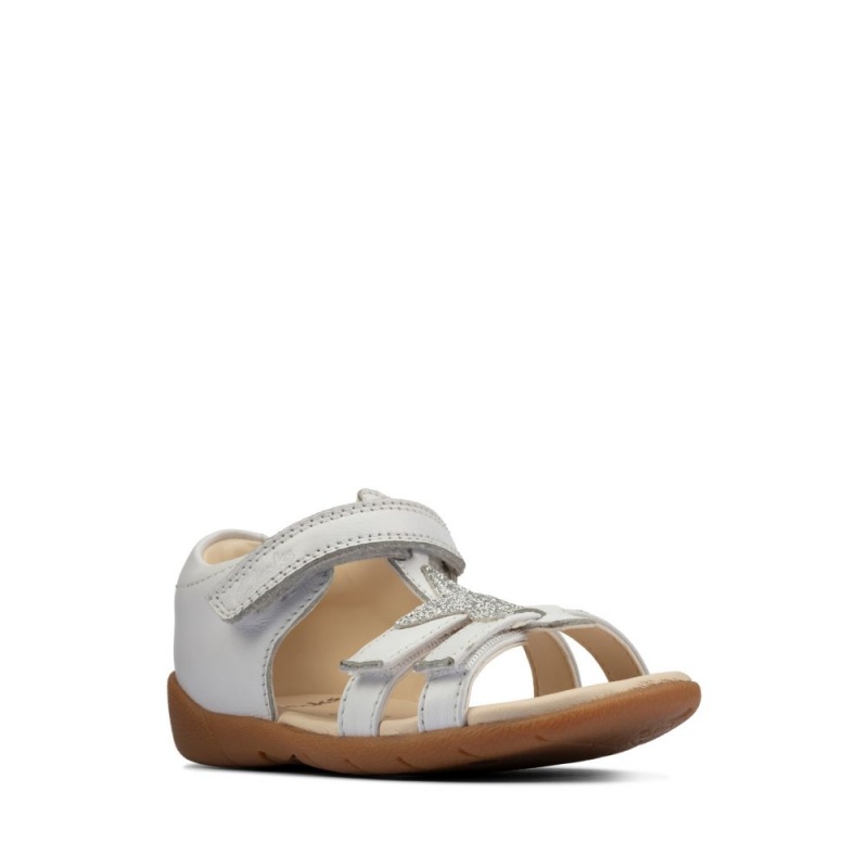 Dívčí Sandály Clarks Zora Summer Toddler Bílé | CZ-062379