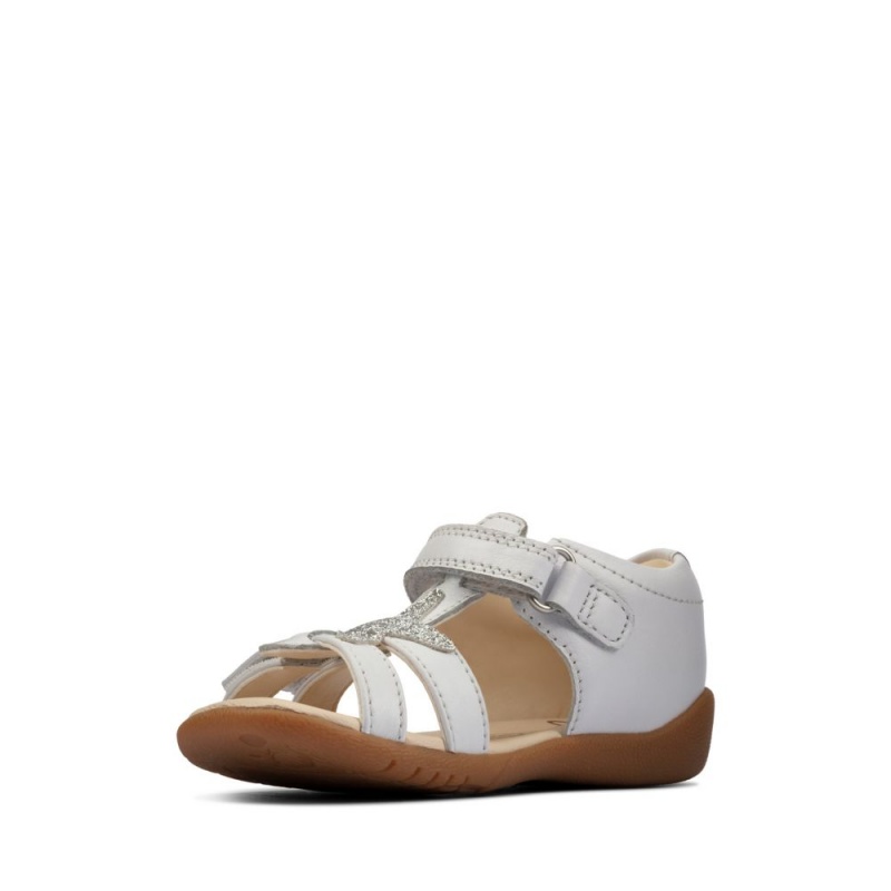 Dívčí Sandály Clarks Zora Summer Toddler Bílé | CZ-062379