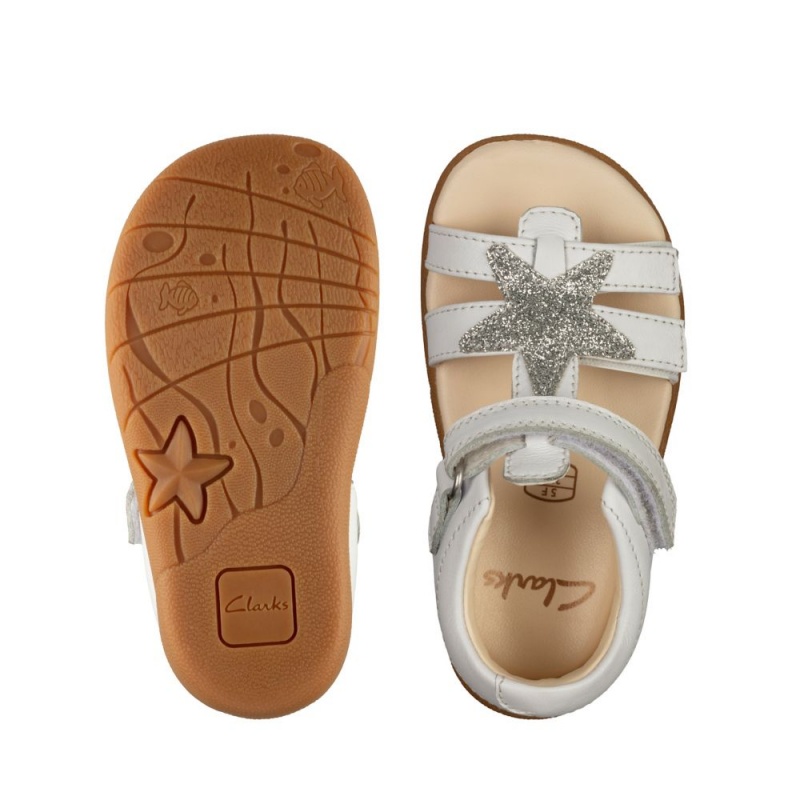 Dívčí Sandály Clarks Zora Summer Toddler Bílé | CZ-062379