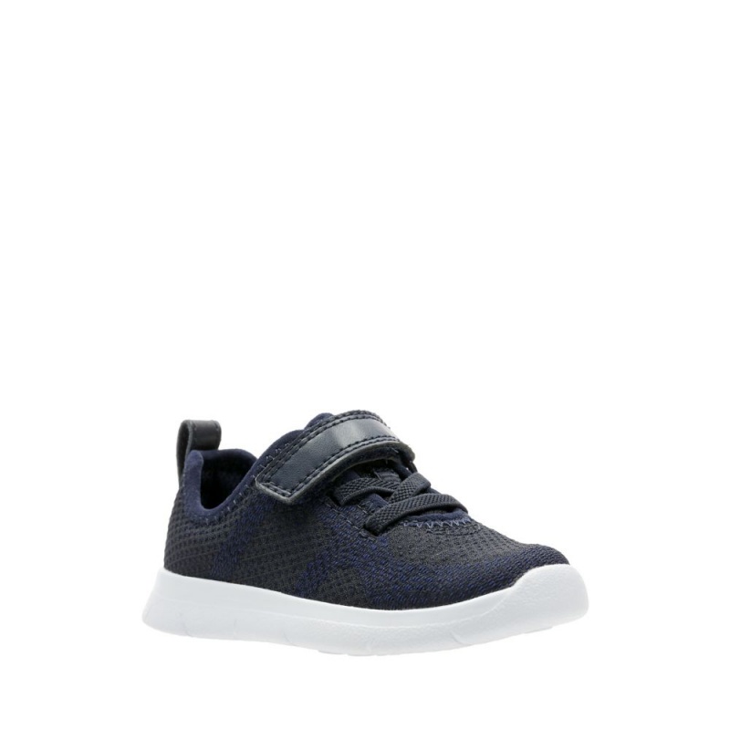 Dívčí Tenisky Clarks Ath Flux Toddler Tmavě Blankyt | CZ-402315