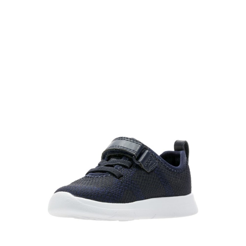 Dívčí Tenisky Clarks Ath Flux Toddler Tmavě Blankyt | CZ-402315