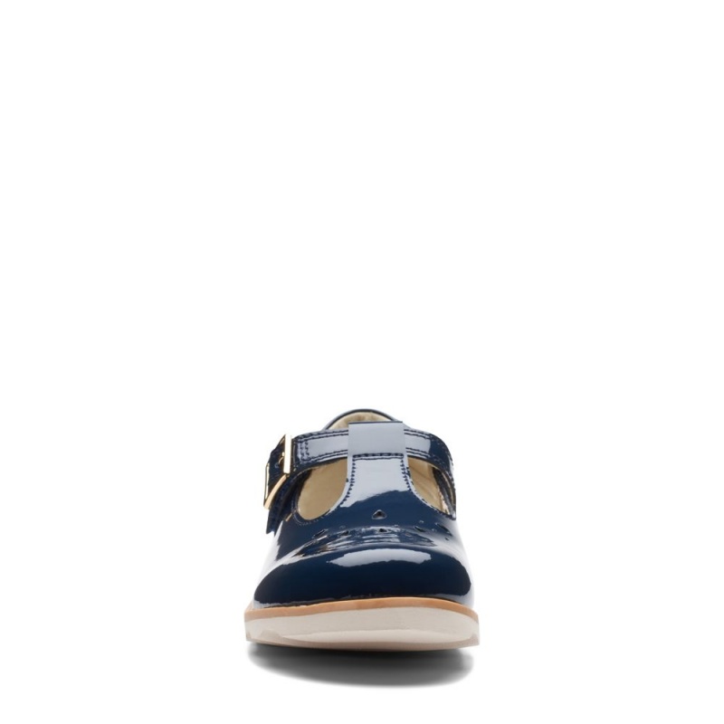 Dívčí Tenisky Clarks Crown Print Tmavě Blankyt | CZ-517946