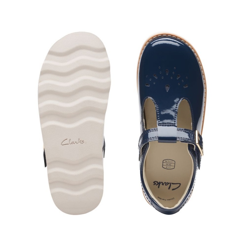 Dívčí Tenisky Clarks Crown Print Tmavě Blankyt | CZ-517946