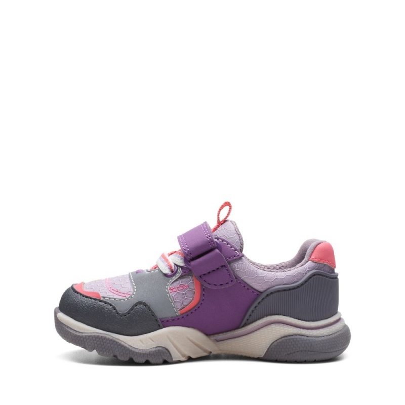 Dívčí Tenisky Clarks Feather Jump Toddler Fialové | CZ-327406