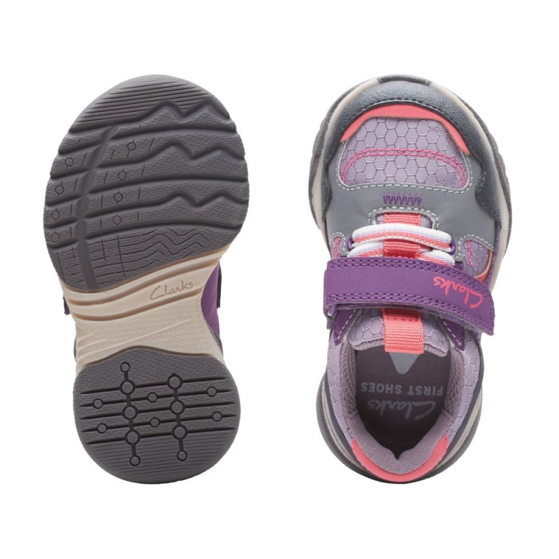 Dívčí Tenisky Clarks Feather Jump Toddler Fialové | CZ-327406