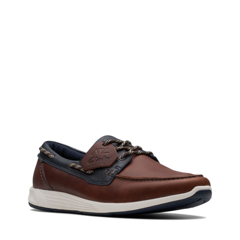 Pánské Boty Casual Clarks ATL Sail Go Tmavě Blankyt Hnědé | CZ-452637