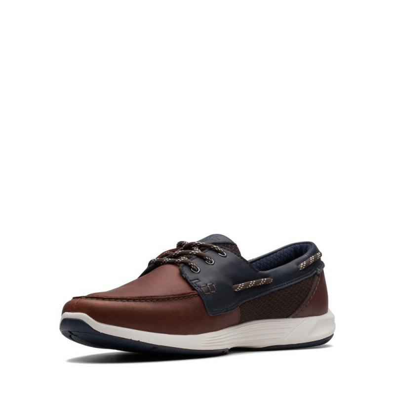 Pánské Boty Casual Clarks ATL Sail Go Tmavě Blankyt Hnědé | CZ-452637