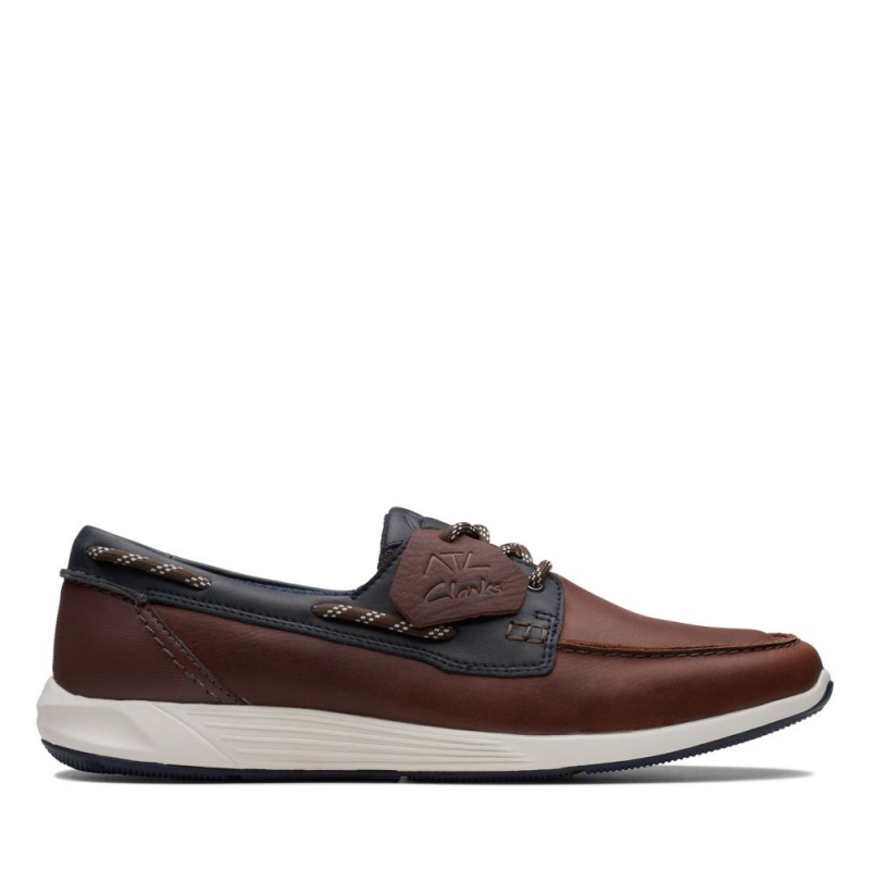 Pánské Boty Casual Clarks ATL Sail Go Tmavě Blankyt Hnědé | CZ-452637