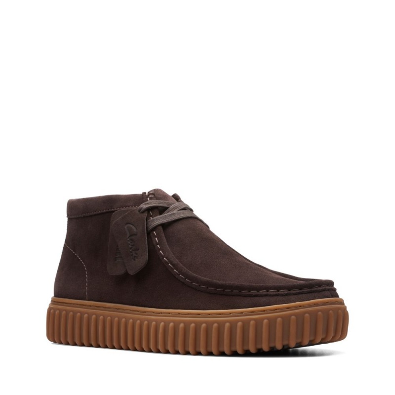 Pánské Boty Casual Clarks Torhill Hi Tmavě Hnědé | CZ-682471