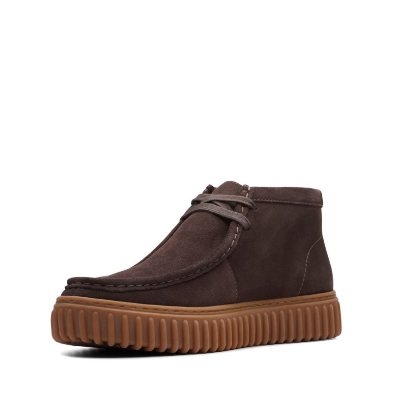 Pánské Boty Casual Clarks Torhill Hi Tmavě Hnědé | CZ-682471