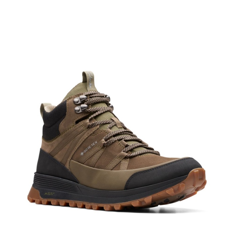 Pánské Kotníkové Boty Clarks ATL Trek Rise GORE-TEX Tmavě Olivy Zelené | CZ-941763