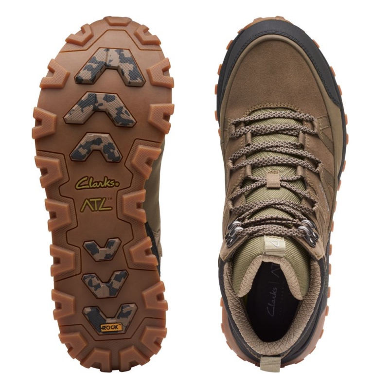 Pánské Kotníkové Boty Clarks ATL Trek Rise GORE-TEX Tmavě Olivy Zelené | CZ-941763